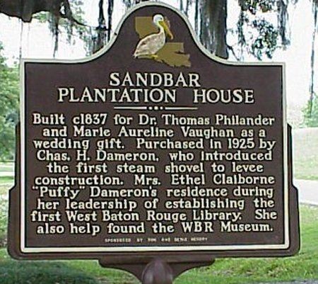 Sandbar Plantation House Historical Marker